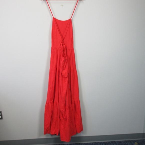 RNWY Runaway Remy Maxi Tank Dress XXL Orange Cotton Tiered Tie Boho Summer 510 - Picture 2 of 12